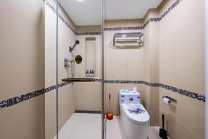 a bathroom with a toilet and a shower at 栖雅民宿 in Beijing +73 photos