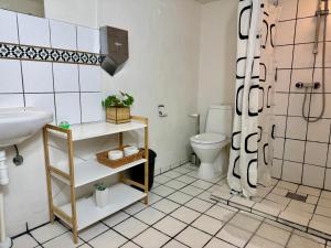 a bathroom with a sink and a toilet at Padborg Inn - Simple Rooms & Modern Apartments in Padborg +13 photos
