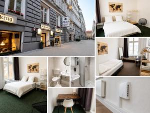 a collage of photos of a hotel room at Hotel Alameda in Hamburg +6 photos