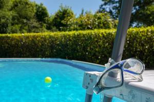 a golf ball is sitting next to a pool at Residenza sul Lago Maggiore in Luino
