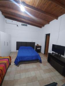 a bedroom with a bed and a flat screen tv at Alquiler Ramos in Viedma