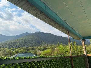 a view of a mountain range from a winery balcony at Panoramic apartment in Gabala +13 photos