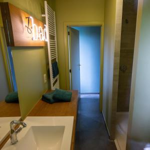 a bathroom with a sink and a mirror at Lumen nr5 in Bois +32 photos