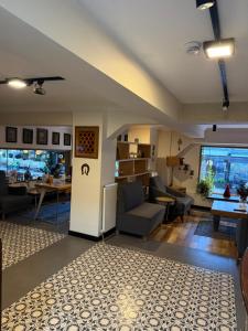 a living room with a couch and a table at Nomade Old City Hotel in Istanbul