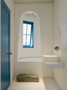 a room with a mirror and a sink and a window at TD Santorini Pool Villa in Cổ Lưu (1) +48 photos