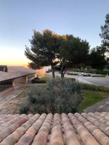 a roof of a house with a tree in the background at Résidence Des Équipages in Le Castellet +5 photos