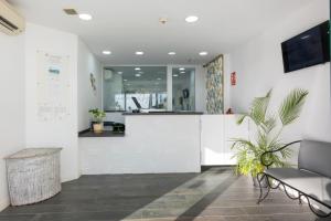 an office with a reception counter and a plant at Ona Sueño Azul in Callao Salvaje +16 photos