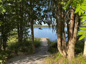 a path leading to a lake with a dock at Kyly in Savonlinna