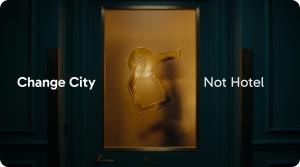 a door with a gold heart on it with the words change city not hotel at Hotiday Cervinia Ski&Spa in Breuil-Cervinia