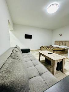 a living room with a couch and a table at Hotel Dilijan Old Center in Aghk'ilisa