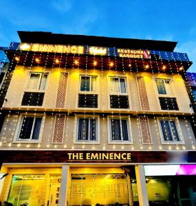 a building with lights on top of it at Hotel Emience in Chandīgarh
