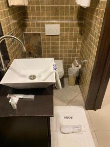 a bathroom with a sink and a toilet at POSH HOTEL iSLAND in Victoria Island +4 photos