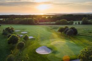 an overhead view of a golf course at Gästrum in Halmstad