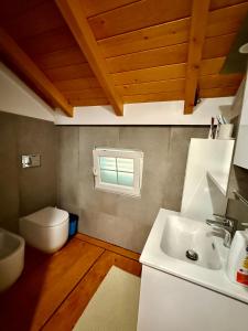 a bathroom with a sink and a toilet and a window at Villa Kadeli  +33 photos