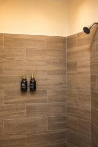 a bathroom with two bottles of soap in a shower at Balcones de Galarza 24 in Guanajuato