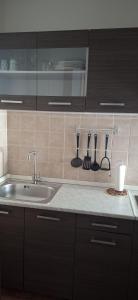a kitchen with a sink and utensils on the wall at SIM residence in Maniago +23 photos
