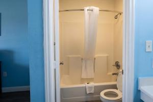 a bathroom with a toilet and a bath tub at Mountain View Inn Irvine Near Richmond KY in Irvine +18 photos