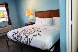 a bedroom with a bed with white sheets and a window at Mountain View Inn Irvine Near Richmond KY in Irvine