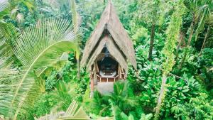 an aerial view of a hut in the jungle at Rafka Bamboo Valley in Seribatu