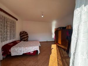 a room with a bed and a chair in it at Villa Greku in Dushnik