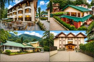a collage of four pictures of a house at Vikram Vintage Inn in Nainital
