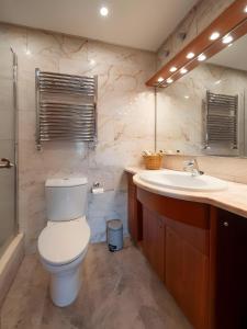 a bathroom with a toilet and a sink at Can Jeroni in Figueres +4 photos