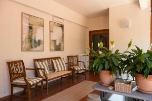 ein Wartezimmer mit Stühlen und Pflanzen in der Unterkunft Hotel Villa Bonelli in Fiesole