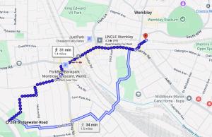 a map of a subway map at Spacious 2 bedroom apartment near Wembley stadium with free parking in London +1 photo