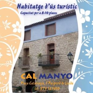 Puigvert de Lérida的住宿－Cal Manyo，一张建筑物的照片,上面标有“马诺”的标志