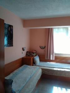 um quarto com 2 camas e uma janela em Bonbon Guest House em Panagyurishte