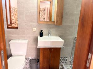 ein Badezimmer mit Waschbecken und Toilette in der Unterkunft Mastic Nest in Chios