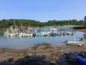a group of boats are docked in a harbor at Sterne pierregarin 2kms de la plage in Séné