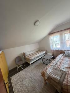 a bedroom with a bed and a couch in it at Dino's Apartments in Plav