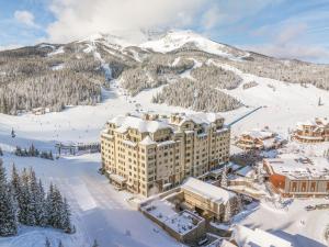 an aerial view of a resort in the snow at Summit Hotel at Big Sky Resort in Big Sky