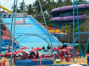 a water slide at a water park at Prive in Paulista