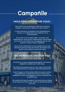 a sign on a building that saysennavious renovationsour vows at Campanile Grenoble Centre Gare in Grenoble