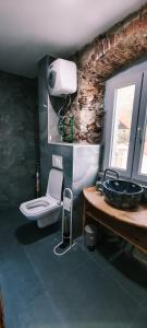 a bathroom with a toilet and a sink in it at Palazzo Gabela in Risan +29 photos