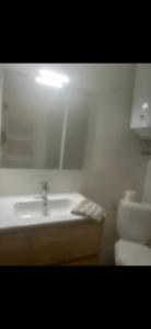 a bathroom with a sink and a toilet at Dodo express in Saint-Brieuc