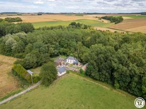 an aerial view of a house in a field at Le beloiseau in Breteuil