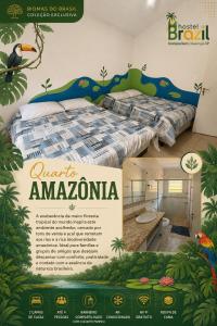 a poster of a bedroom with a large bed at Pousada Hostel Brazil Backpackers in Guarujá +18 photos