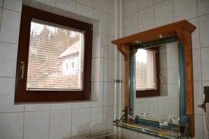 a bathroom with a mirror and a window at Turisticna Kmetija Pudvoi in Bizeljsko +9 photos