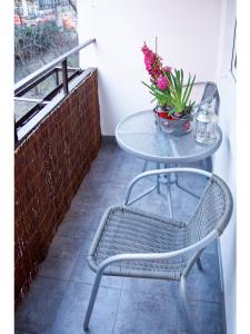 Balkón alebo terasa v ubytovaní Srebrna Warsaw Apartment