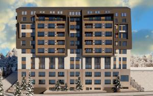 an architectural rendering of a building in the snow at West Hill Apart Hotel in Kopaonik