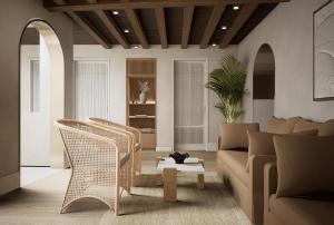 a living room with a couch and chairs and a table at Casa Azure Meliá Collection in San Lawrenz +11 photos