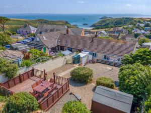 an aerial view of a house with a roof at Ty Peggie in Haverfordwest