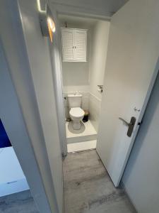 a small bathroom with a toilet in a room at Sam's cocoon in Vicq-sur-Nahon