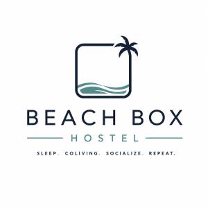 a logo for a beach box hotel with a palm tree at BeachBox in Piraeus