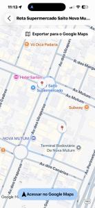 a screenshot of a google map of the subway at Apto no centro in Nova Mutum