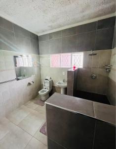 a bathroom with a toilet and a sink at BillGates BNB in Harare