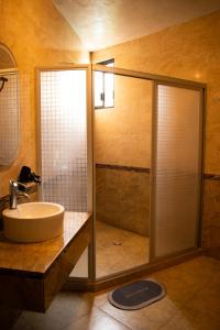 a bathroom with a shower with a sink and a shower at Hotel Villa Bernal in Bernal +165 photos